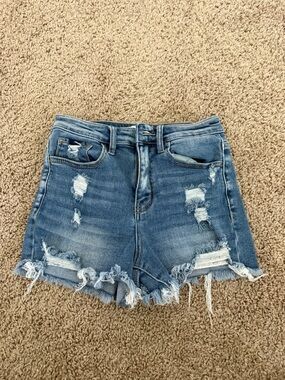 Vervet Distressed Blue Denim Shorts